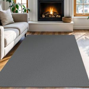 lot 1947 image: KOZYFLY Boho Rugs for Entryway Rugs 4x6 ft Washable Area Rugs Rubber Backed Living Room Rugs Braided Woven Cotton blend Indoor Outdoor Floor Carpet for Dining Room Living Room Bedroom, Dark Grey