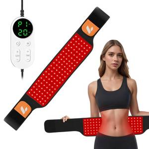 lot 1955 image: Red Light Therapy Belt with Remote, 120 LEDs 660nm & 850nm Infrared Light Therapy Wrap for Body, 20W Highest Power, Timer, 5 Level Adjustable LEDs Light Therapy Belt for Back Shoulder Waist Muscle