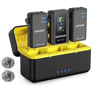 lot 1957 image: NEEWER CM28 PRO Wireless Lavalier Lapel Microphone System with Charging Case 48KHz 16 Bit Uncompressed Audio Noise Canceling 4GB Storage 9Hrs Recording Compatible with iPhone iPad Android Camera PC