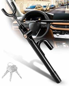 lot 1966 image: Tevlaphee Steering Wheel Lock Anti-Theft Device Security Car Lock Anti Theft Car Device Visible Antitheft Locking Devices Adjustable Car Wheel Lock for Cars with 3 Keys (Black)
