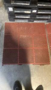 lot 50123 image: Red Commercial Kitchen Anti-Fatigue Floor Mat - 36x36