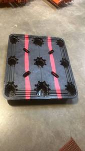 lot 50142 image: Plastic Storage Pallet with Red Straps