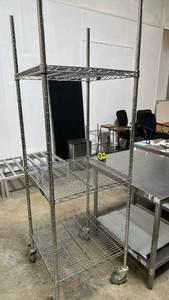 lot 50420 image: Uline Industrial Racking 78x24x24 3 shelves with wheels