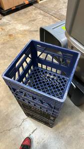 lot 50475 image: Industrial Blue Plastic Milk Crate Storage Box