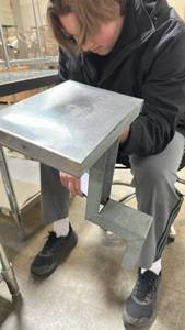 lot 50484 image: Industrial Metal Rolling Cart Table