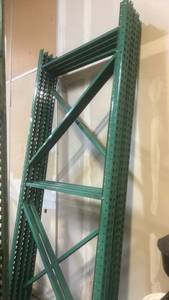 lot 71122 image: 10x4 Industrial Pallet Rack Upright Frame - Green Set of 2