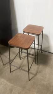 lot 71138 image: Industrial Style Bar Stools 30  - Set of 2
