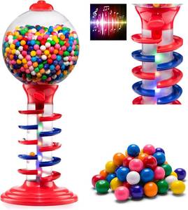 lot 121350 image: Big Light and Sound Spiral Gumball Bank - 21 - Gumballs Not Included - Kids Twirling Style Candy Dispenser - Birthday Parties, Novelties, Party Favors and Supplies (Red)