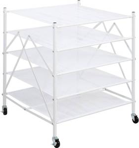 lot 121352 image: STORAGE MANIAC Sweater Drying Rack, Mesh Clothes Drying Rack, Stackable Laundry Drying Rack, Lay Flat Dryer for Delicates, Portable Dry Rack for Indoor or Outdoor, White, 5 Tier Foldable