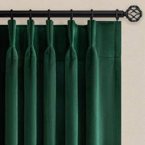lot 121372 image: Dark Green Velvet Curtains 84 Inches Long for Living Room Bedroom Christmas Green Decorative Pinch Pleated Blackout Drapes,Winter Thermal Window Panels for Holiday Decor,2 Panels with Hooks