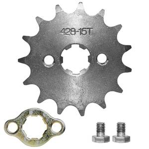 lot 221352 image: 428-15T Front Engine Sprocket Kit for Motorcycles 17mm Compatible with 50cc-160cc Chinese ATV Quad Dirt Bike Go Kart (15T)