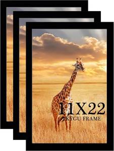 lot 221373 image: 11x22 Picture Frame 3 Pack- Newspaper Frame for Assorted Media and News Articles-11x22 Wooden Frame with Plexiglass,Decorate Home and Office with Large Paintings -Fits Most Standard Newspapers
