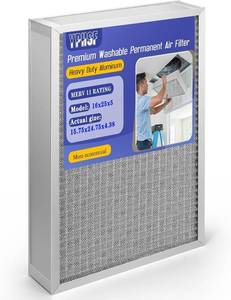 lot 321220 image: Retails for $106 Upgraded 16x25x5 Reusable AC Furnace Filter Washable MERV11, Electrostatic - Permanent,Enjoy Fresher Air in Home and Office HVAC Furnace Systems Actual Size15.75x24.75x4.38Inch 1 Pack