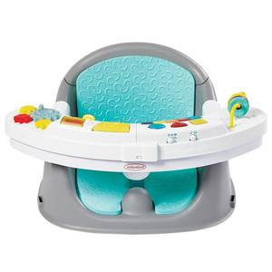 lot 321223 image: Infantino Music & Lights 3-in-1 Discovery Seat & Booster, Toddler Booster Seat for Dining Table or Kitchen Chair, Baby Activity Center & Snack Tray, Teal
