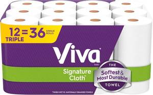 lot 321232 image: Viva Signature Cloth Paper Towels, 12 Triple Rolls, 129 Sheets per Roll
