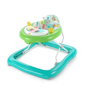 lot 321238 image: Bright Starts Tiny Trek 2-in-1 Baby Activity Walker with -Toy Station, Adjustable Height and Easy-Fold Frame, Jungle Vines Age 6 Months