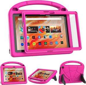 lot 321249 image: Kids Case for 10.1in Tablets,Not Work for Sony iPad 10.1inch Tablets -Lightweight Shockproof Case with Screen Protector Handle Stand -Peach Pink
