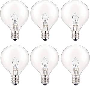 lot 321254 image: 25 Watt Wax Warmer Bulbs, Light Bulbs for Full Size Scentsy Warmer, 6 Packs E12 Base Type G Bulb, Dimmable, Warm White, 120V G16 12 Bulbs for Candle Lamp