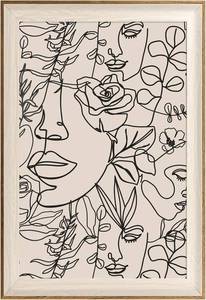 lot 421323 image: ASTRDECOR Abstract Framed Wall Art, Minimalist Boho Art Prints Women Portrait Line Art Wall Decor, Mid Century Wall Prints, Boho Wall Art Canvas, Neutral Black Beige Bedroom Decor - 16x24