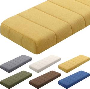 lot 421329 image: Wenqik Bench Cushion 42x16x4 Inch for Indoor Outdoor Furniture Tufted Thicken Bay Window Seat Cushion Non Slip Waterproof Dining Piano Bench Pad Pillow Anti Cat Scratch for Patio Porch Swing, Yellow