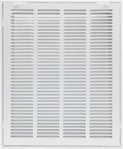 lot 421335 image: 16W x 20H Duct Opening Size Steel Return Air Filter Grille - Removable FaceDoor for 1 inch Filters -HVAC Vent Cover Grill - White Outer Dimensions 18 58W X 22 58H