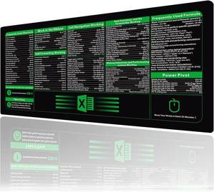 lot 421341 image: Excel Cheat Sheet Desk Pad,Excel Shortcut Mouse Pad,XXL Extended Desktop Jumbo Mouse Pad, 35.4 x15.7, Non-Slip Base Keyboard Mats, Employee Appreciation Gift