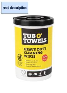 lot 121368 image: Tub O Towels TW90 Heavy-Duty 10 x 12 Size Multi-Surface Cleaning Wipes, (10 x 12 wipes) Per Canister, Pack of 1, 90 Count Total