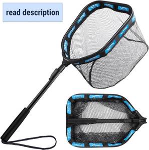 lot 221341 image: PLUSINNO Floating Fishing Net for Steelhead, Salmon, Fly, Kayak, Catfish, Bass, Trout Fishing, Rubber Coated Foldable Landing Net with Fixed or Telescoping Pole Handle, Fishing Gear and Gifts for Men