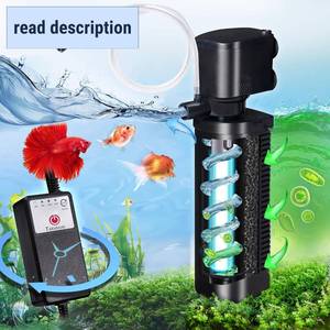 lot 421326 image: Aquarium Filter U-V wScientific 3,6,12,24H Timer 200GPH for 20-75Gal Fish Turtle Tank Bio Sponge Internal Filter Power Pump Deodorization Saltwater Freshwater Killing Green Clean Machine Air Supply
