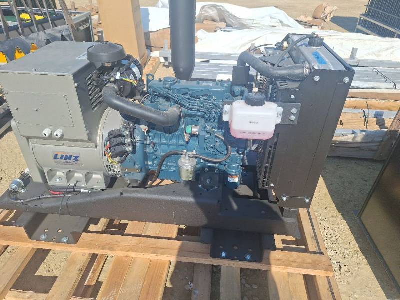 lot 40 image: Unused Kubota Diesel Genset  Anderson Industrial Engines  Model V1505-E3B with LINZ Electric Alternator &amp 130-Gallon Dual-Wall Diesel Tank