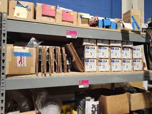 lot 10300 image: Contents of Shelf Including Square D QO2L30SCP 30A Load Center, Lugs, and So Much More