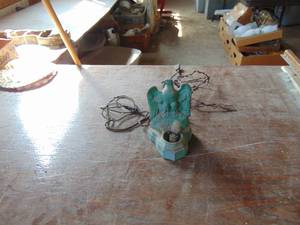 lot 3507 image: Small Metal EAGLE Lamp - see pictures for condition