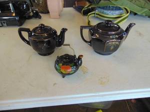 lot 3568 image: 2 Pitchers and a Salt Shaker -1 has damage - see picture