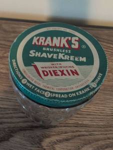 lot 875 image: Kranks Brushless Shave Krem Glass Jar with Lid