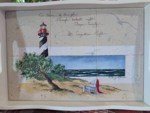 lot 906 image: St. Augustine Lighthouse Serving tray and Chefs Apron