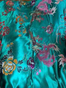 lot 912 image: Chinese Phoenix and Floral Silk Tablecloth