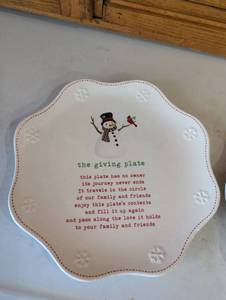 lot 951 image: Snowman Giving Plate with Holiday Poem