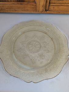 lot 953 image: Pressed Glass Serving Plates with Medallion Pattern
