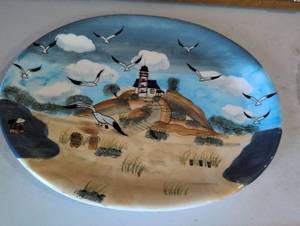 lot 958 image: Heartfelt Creation Lighthouse Scene Plate