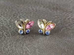 lot 2005 image: Crystal Butterfly Stud Earrings