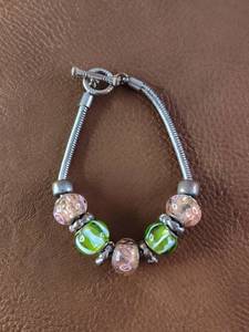 lot 2013 image: Murano Glass Charm Bracelet