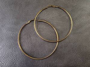 lot 2017 image: Large Bronze Tone Hoop Earrings