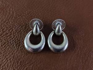 lot 2024 image: Silver-Toned Crescent Drop Earrings