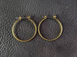 lot 2039 image: Gold-Toned Twisted Hoop Earrings