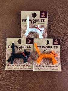lot 2054 image: Guatemalan Pet Worries Cat Dolls - Set of 3