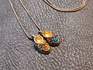 lot 2055 image: Crystal Baby Booties Pendant Necklace