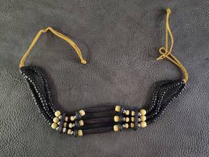Native American Style Bone and Bead Choker Necklace