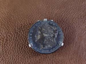 1889 Morgan Silver Dollar with Silver-Toned Clip Mount