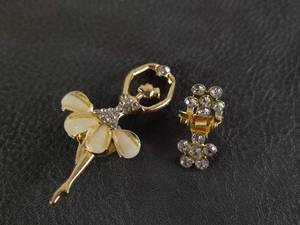 lot 2086 image: Crystal Embellished Ballerina and Hair Clip