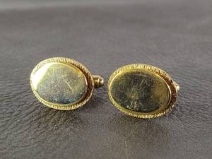 lot 2087 image: Gold Tone Round Textured Cufflinks